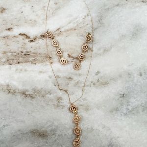 Swarovski crystal gold swirl set